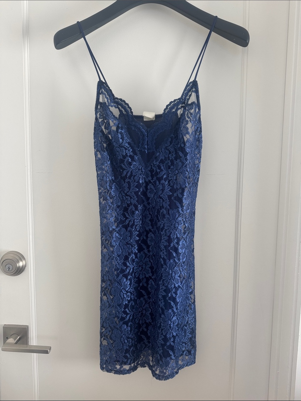 Rich Royal Blue Lace Slip - Sz S